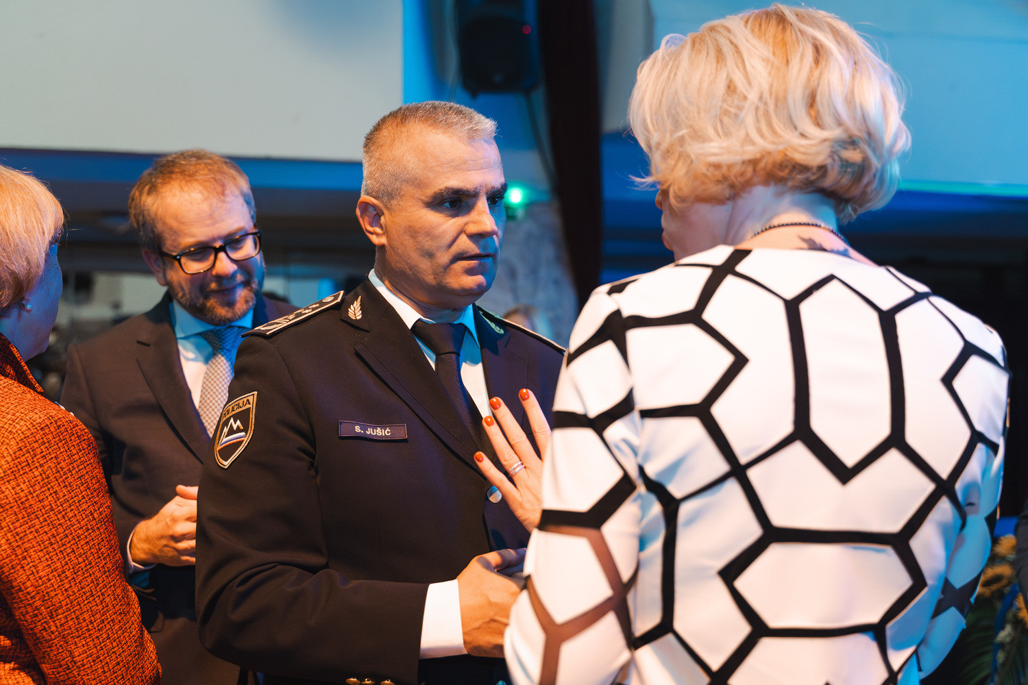 Predsednik Ustavnega sodišča Republike Slovenije dr. Matej Accetto, direktor Policije mag. Senad Jušić in predsednica Državnega zbora RS mag. Urška Klakočar Zupančič