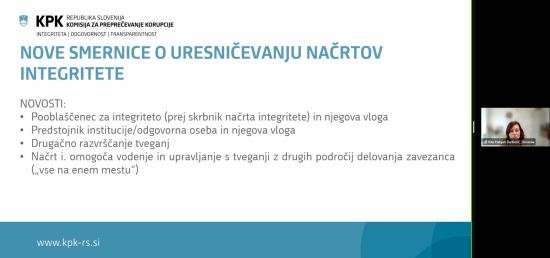 mag. Vita Habjan Barborič med usposabljanjem
