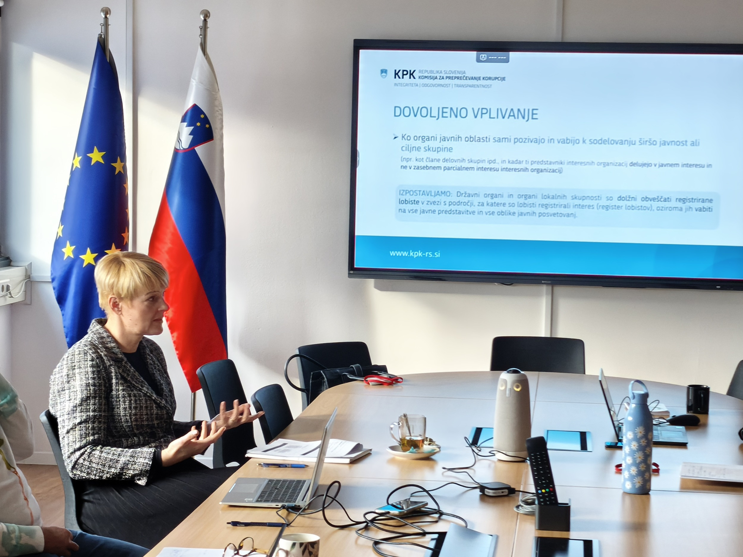 Katja Mihelič Sušnik med usposabljanjem