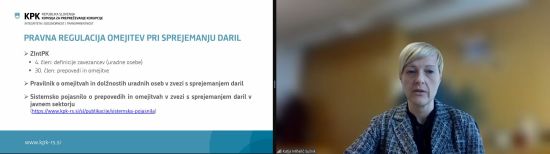 Katja Mihelič Sušnik med usposabljanjem