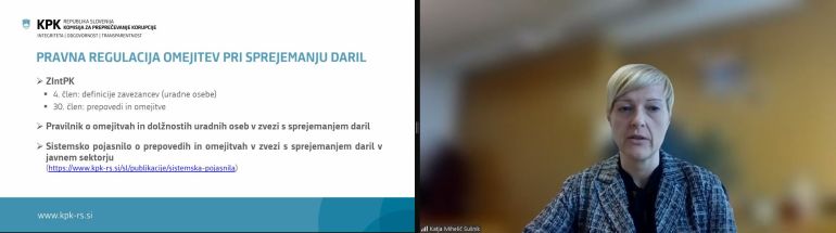Katja Mihelič Sušnik med usposabljanjem