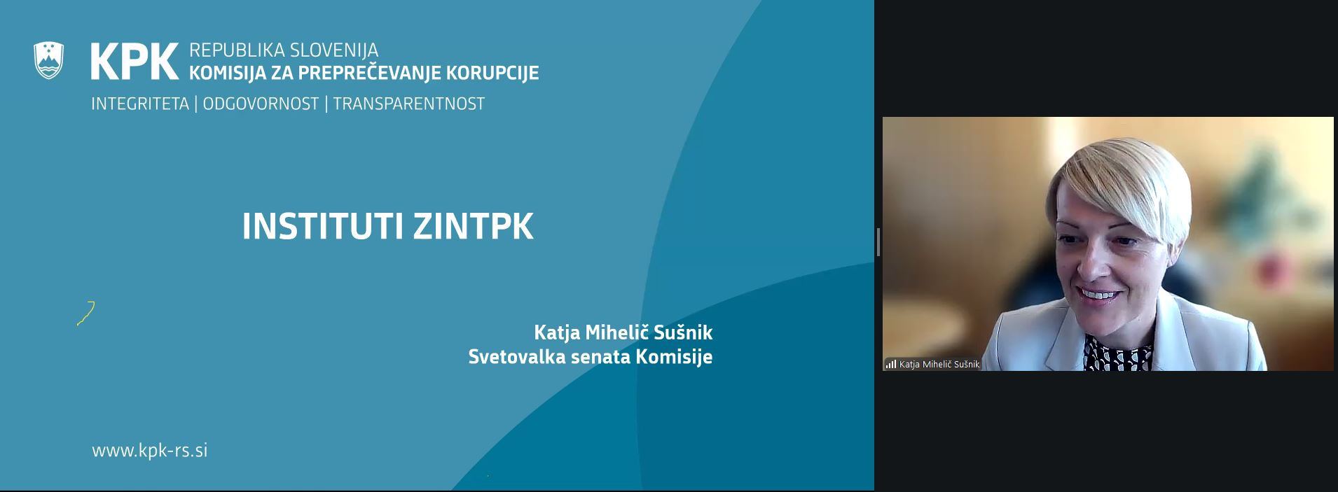 Katja Mihelič Sušnik med usposabljanjem