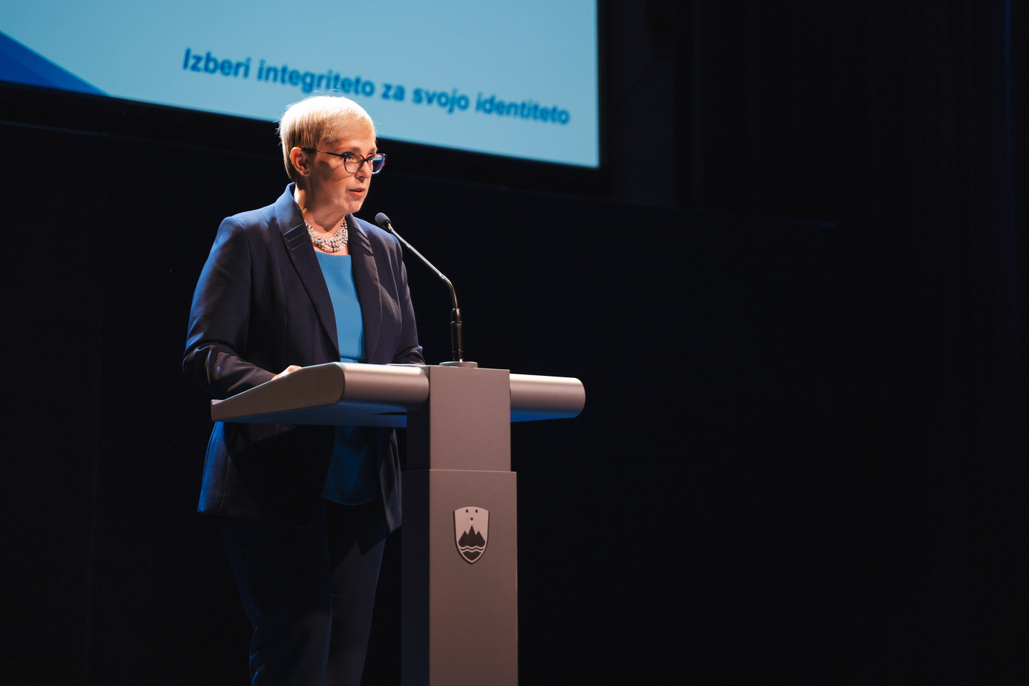 Predsednica Republike Slovenije dr. Nataša Pirc Musar med nagovorom