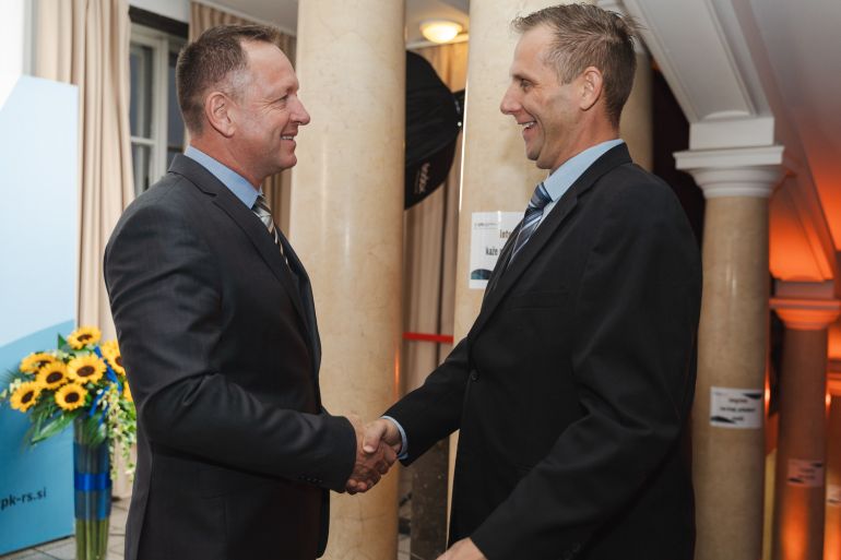 Predsednik Komisije dr. Robert Šumi in glavni šolski inšpektor Simon Slokan