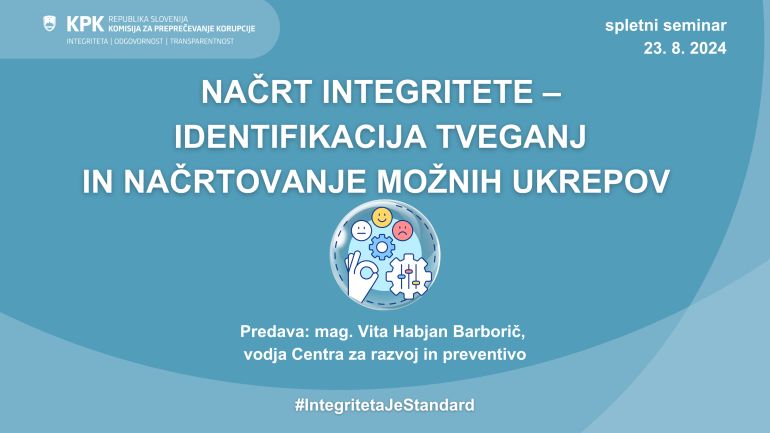 Spletni Seminar Nart Integritete Identifikacija Tveganj Ter Nartovanje Monih Ukrepov