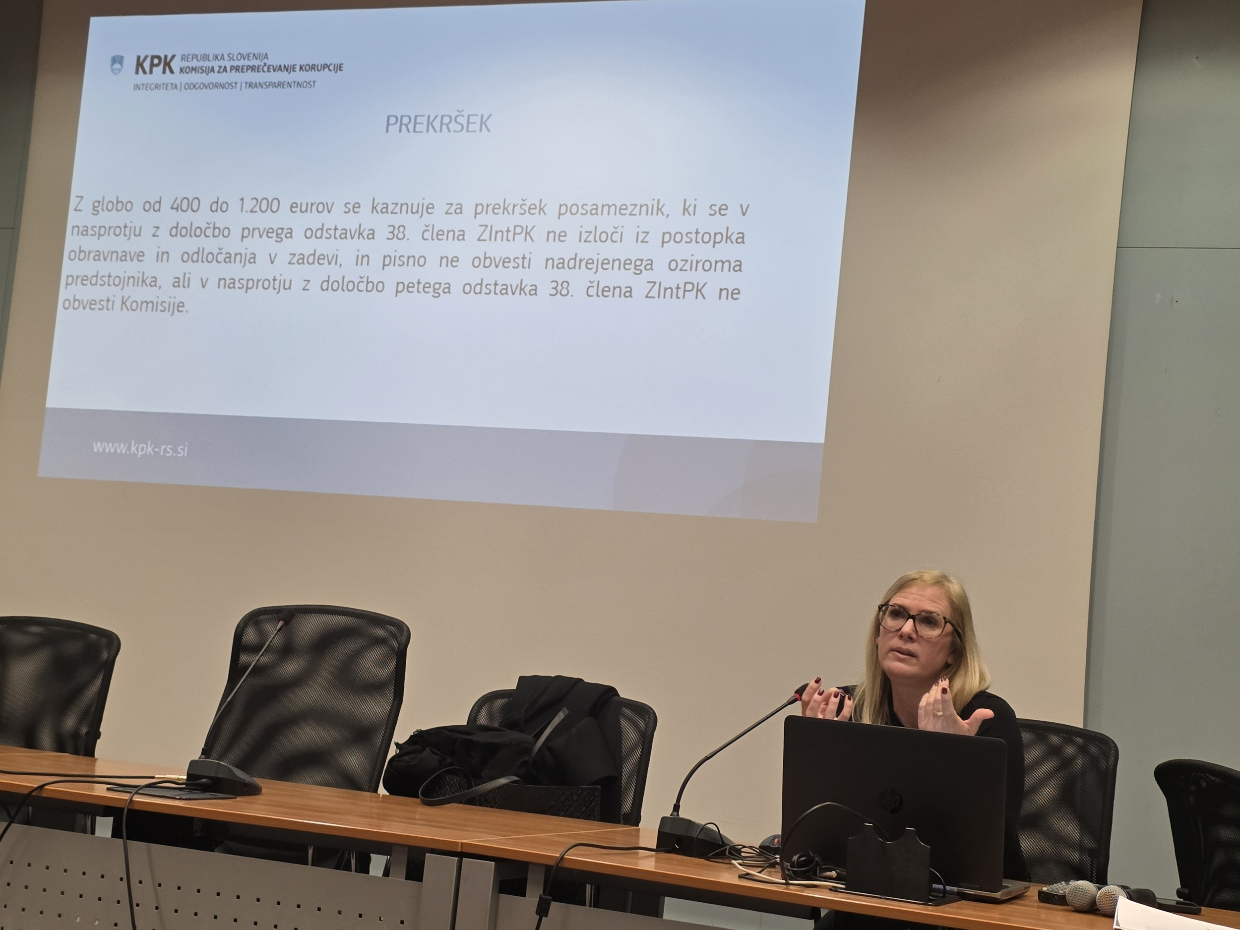 Sanja Marić med usposabljanjem