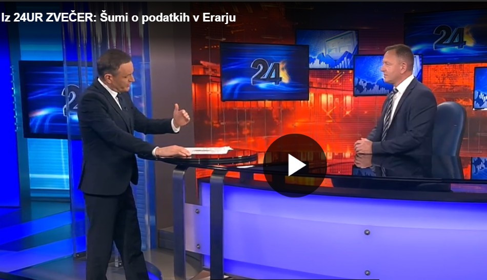 Posnetek zaslona gostovanja dr. Roberta Šumija na 24 ur Zvečer