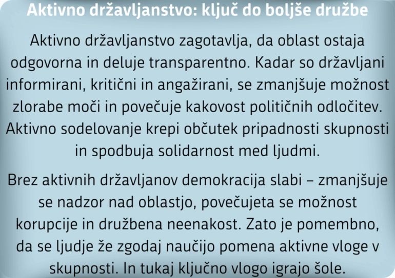 Aktivno državljanstvo: ključ do boljše družbe